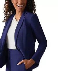 Women's Stretch Crepe One Button Panel Seamed Jacket