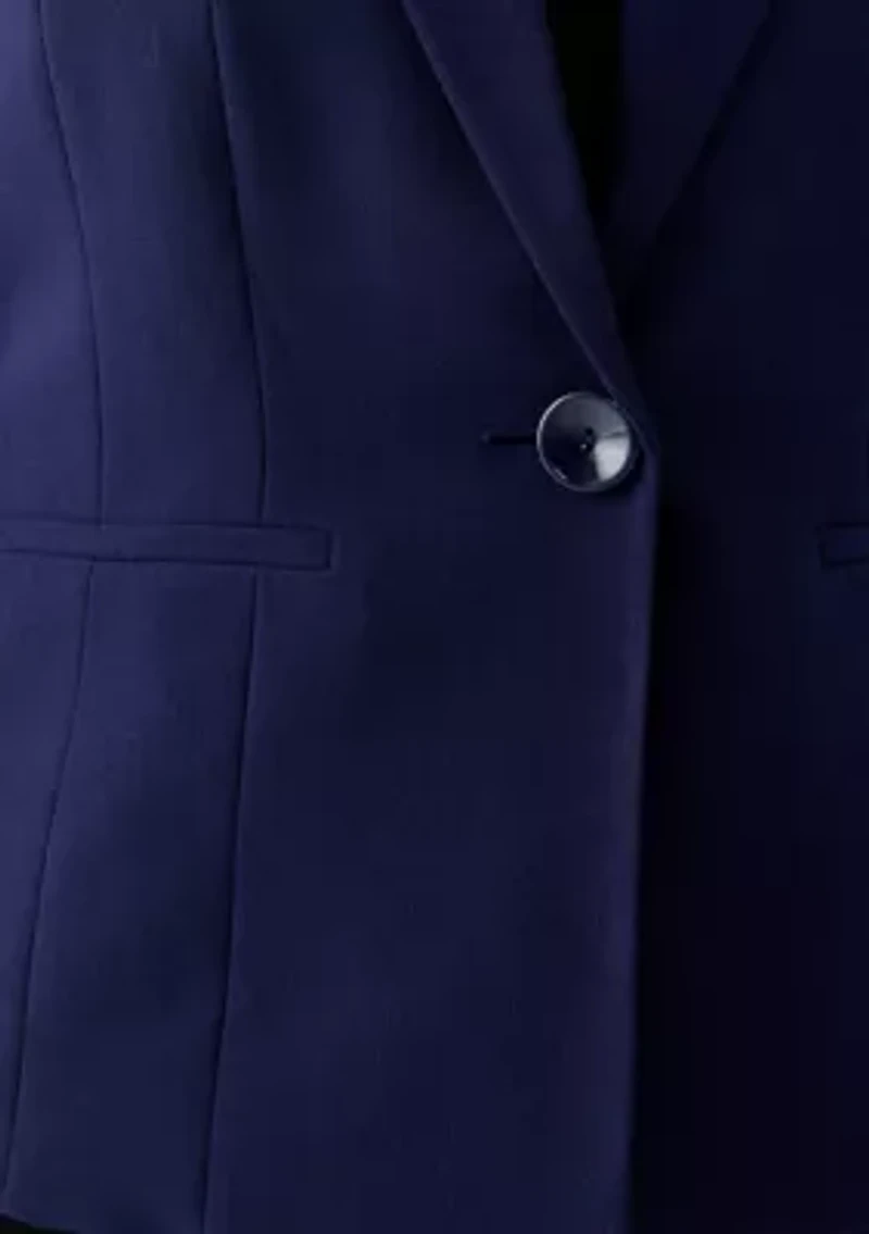 Plus Seamed One Button Blazer