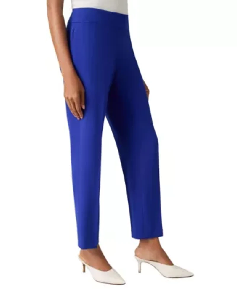 Women's Stretch Crepe Fly Front Slim Pant