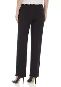 Petite Stretch Crepe Tab Front Trouser Pants