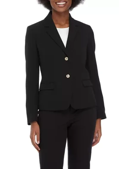 Women's Stretch Crepe Two Button Flap Pocket Jacket