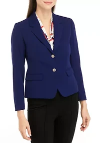 Petite Two Button Flap Pocket Blazer