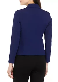 Petite Two Button Flap Pocket Blazer