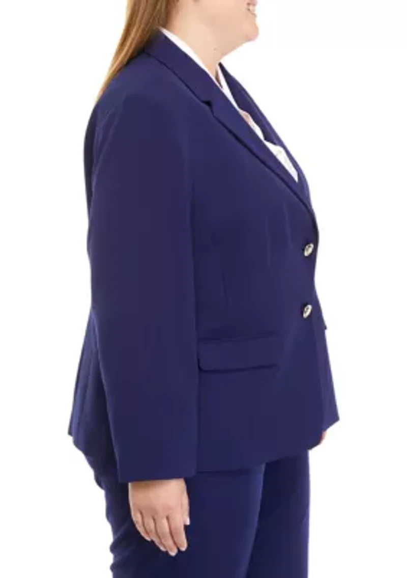 Plus  Two Button Flap Pocket Jacket