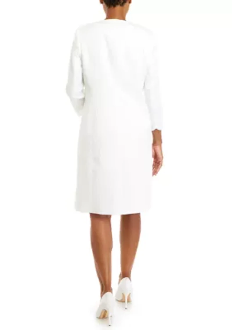 Petite Long Sleeve Scallop Edge Duster Jacket