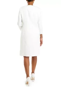 Petite Long Sleeve Scallop Edge Duster Jacket