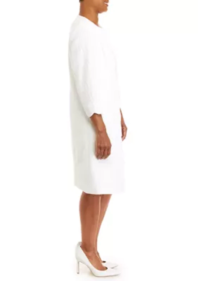 Petite Long Sleeve Scallop Edge Duster Jacket