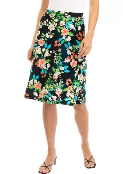 Petite Printed Midi Skirt