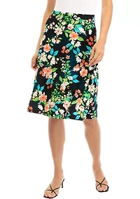 Petite Printed Midi Skirt