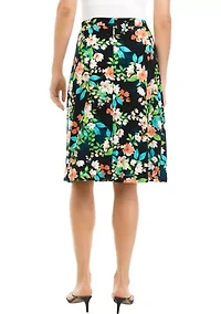 Petite Printed Midi Skirt
