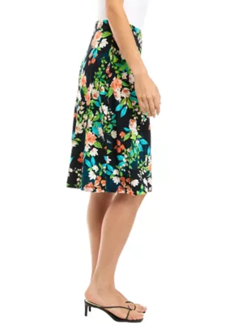 Petite Printed Midi Skirt