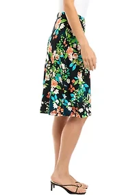 Petite Printed Midi Skirt