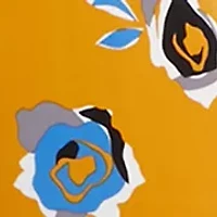 Petite 3/4 Sleeve V-Neck Side Ruched Floral Print Dress