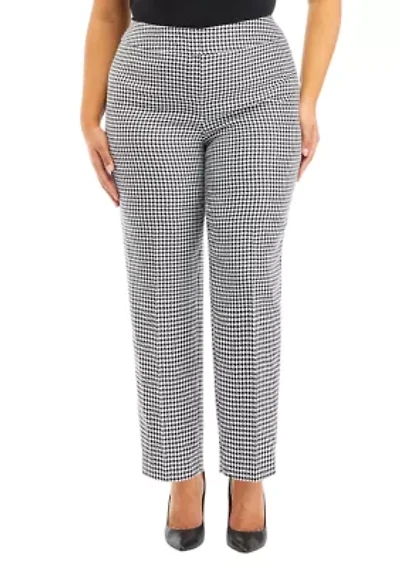 Plus Slim Houndstooth Pants