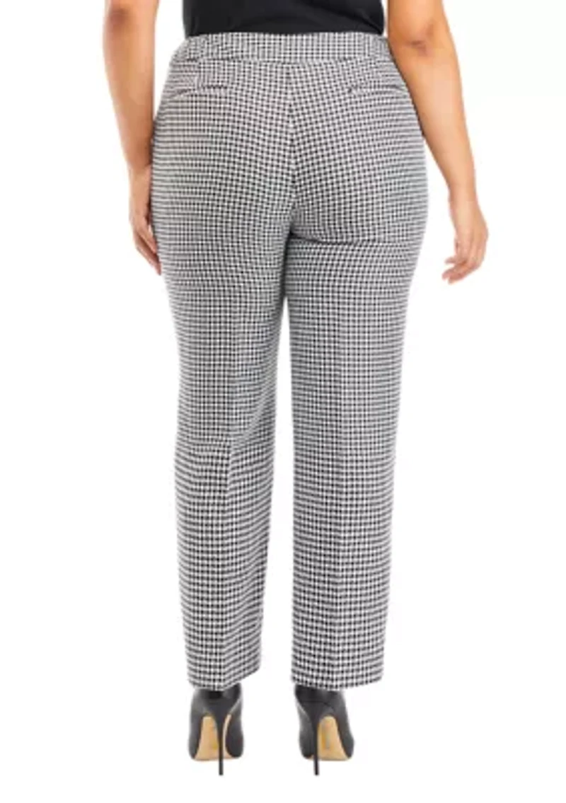 Plus Slim Houndstooth Pants