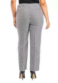 Plus Slim Houndstooth Pants