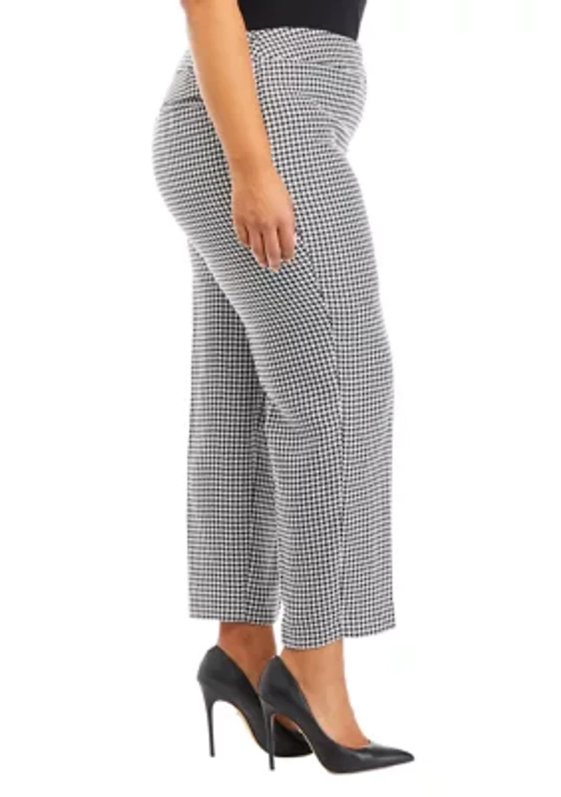 Plus Slim Houndstooth Pants