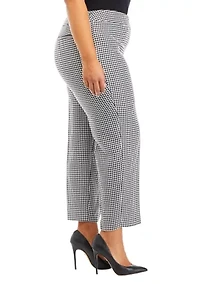 Plus Slim Houndstooth Pants