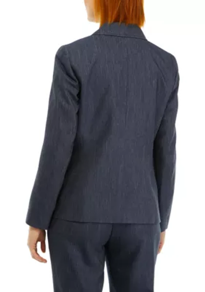 Petite Button Front Notch Lapel Jacket