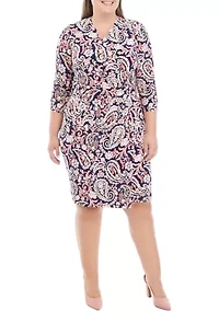 Plus Signature Printed Wrap Dress