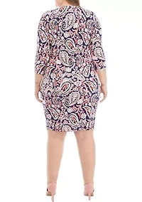Plus Signature Printed Wrap Dress