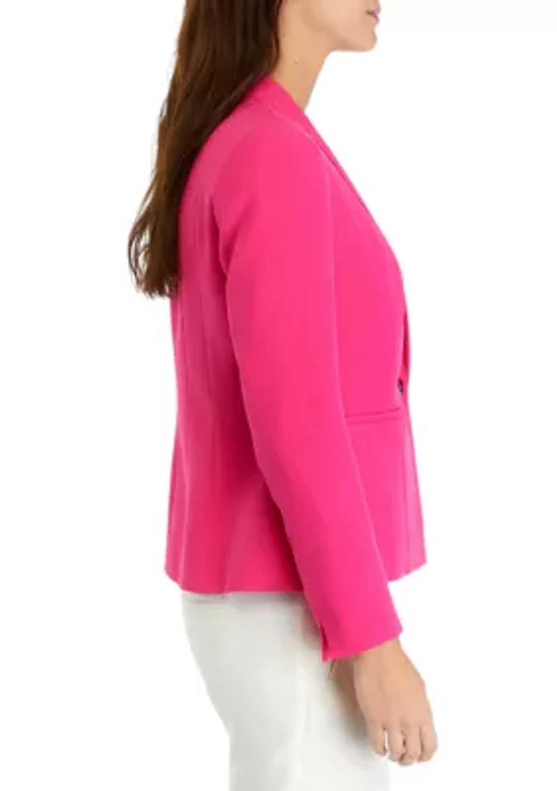 Petite One Button Panel Seamed Jacket