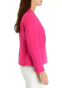 Petite One Button Panel Seamed Jacket