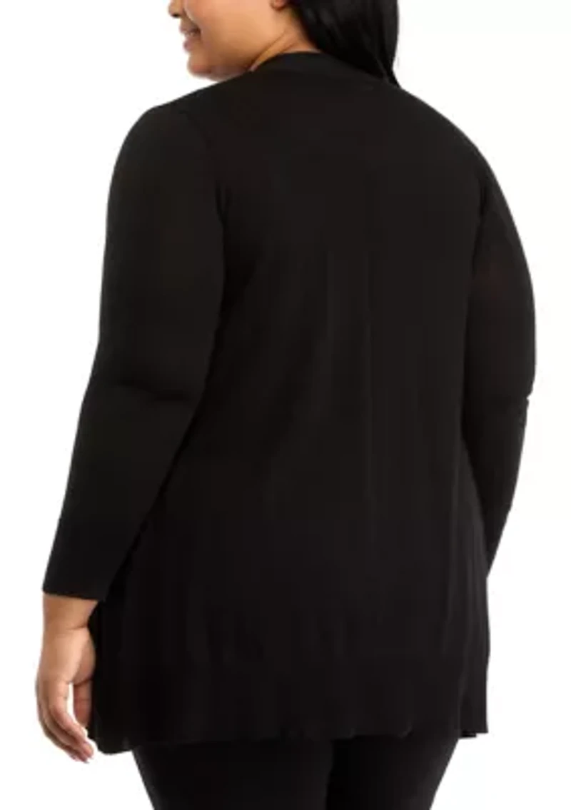 Plus Shark Bite Open Front Sweater
