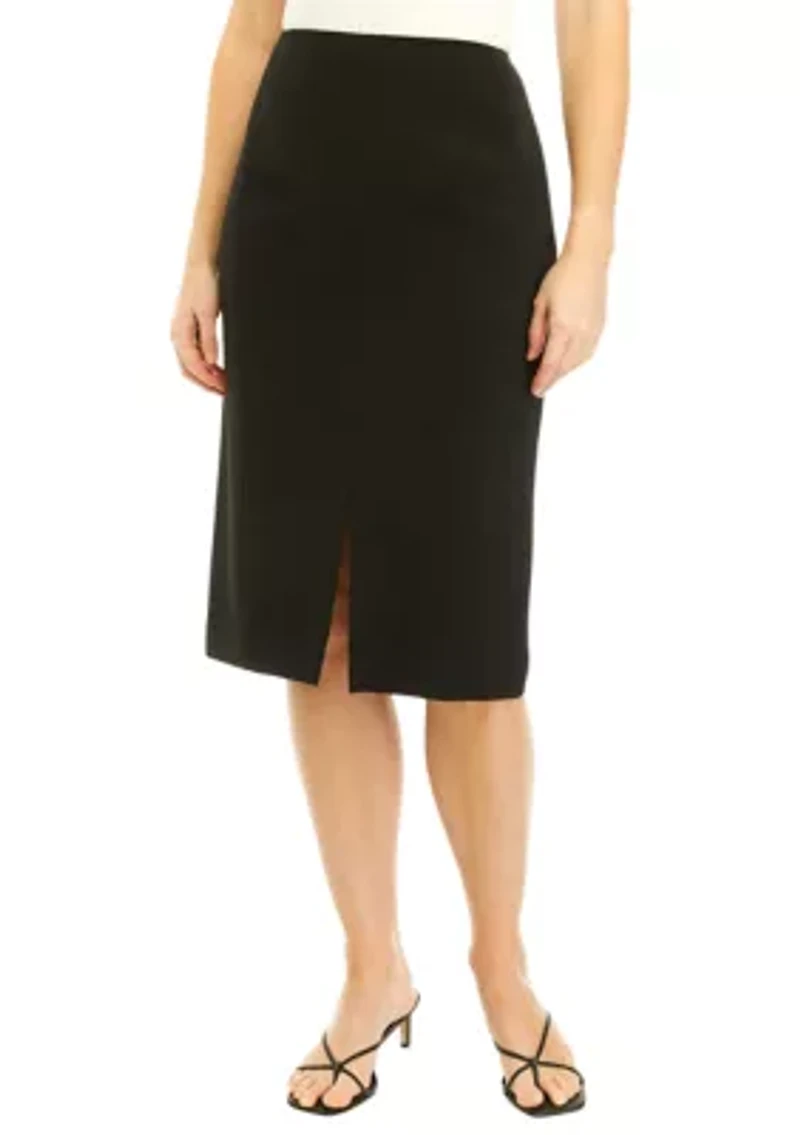 Petite Slit Front Seamed Skimmer Skirt