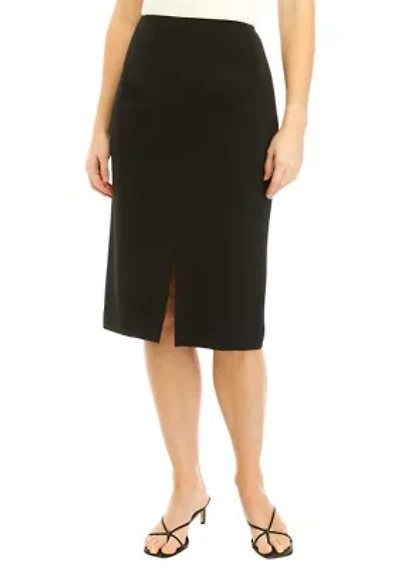 Petite Slit Front Seamed Skimmer Skirt