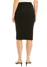Petite Slit Front Seamed Skimmer Skirt