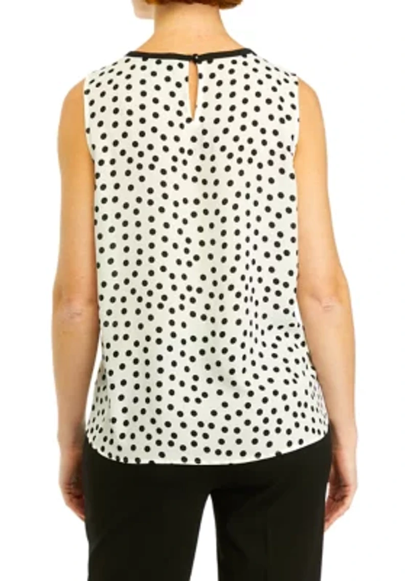 Petite Sleeveless Shirred Front Blouse