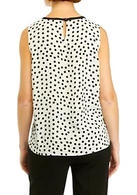 Petite Sleeveless Shirred Front Blouse