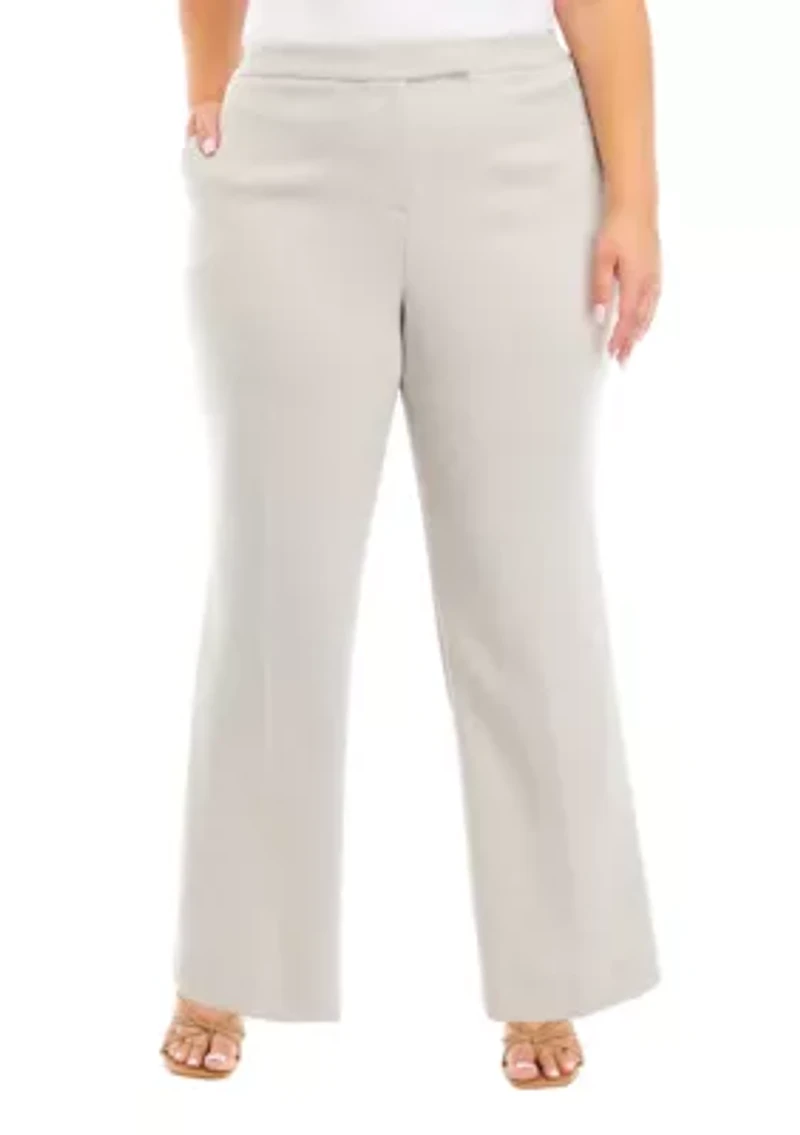 Plus Fly Front Extend Tab Trouser Pants