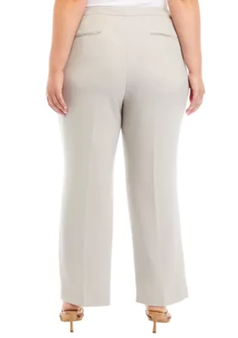 Plus Fly Front Extend Tab Trouser Pants