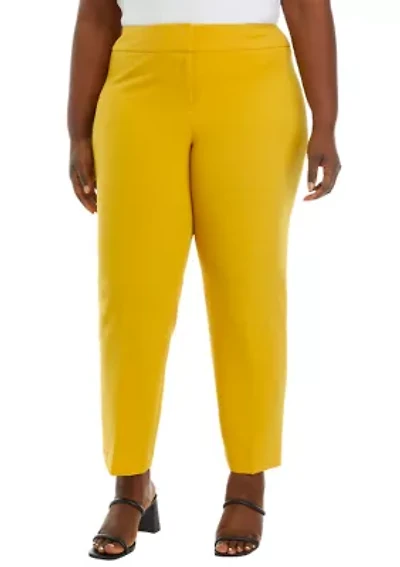 Plus Fly Front Slim Pants