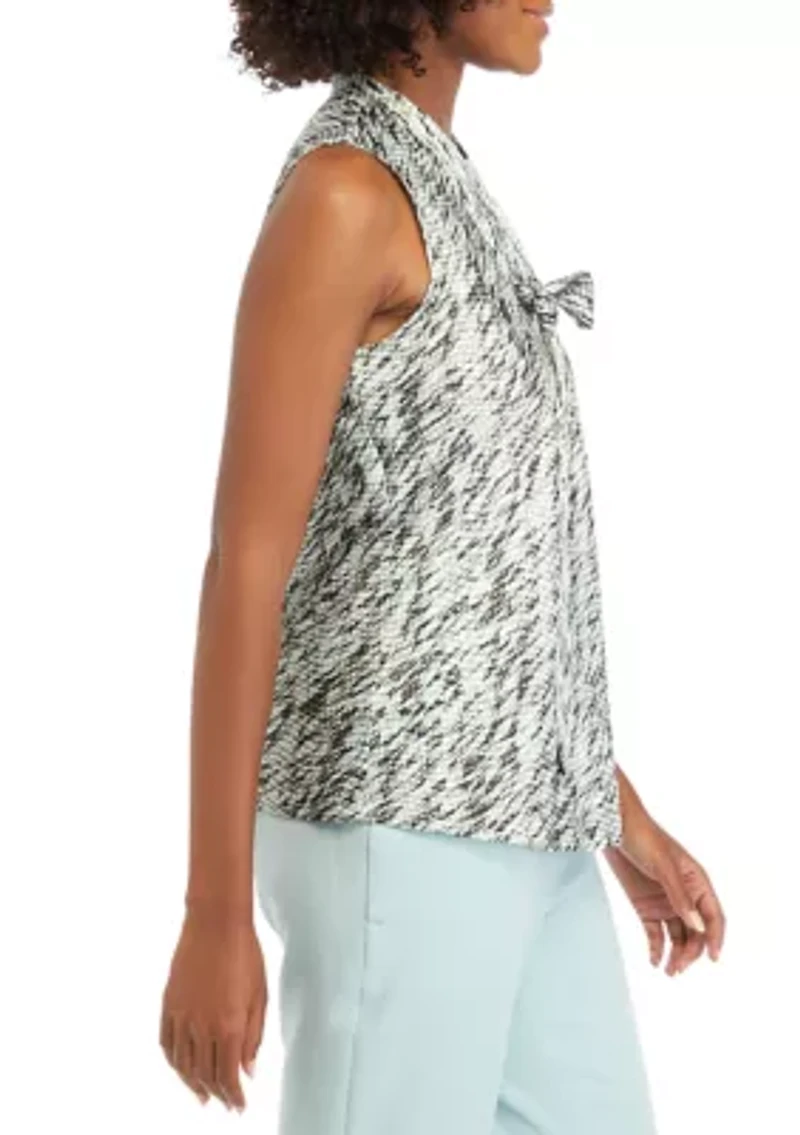 Women's Sleeveless Tie Front Blouse