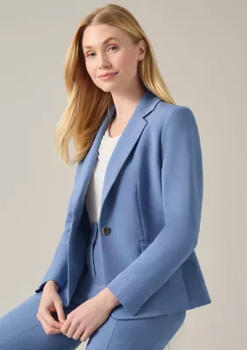 Petite One Button Notch Collar Jacket