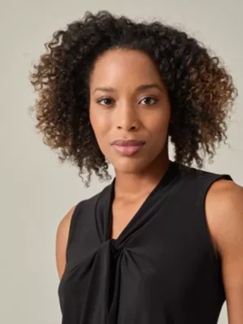 Women's Sleeveless Knot Front Knit Top