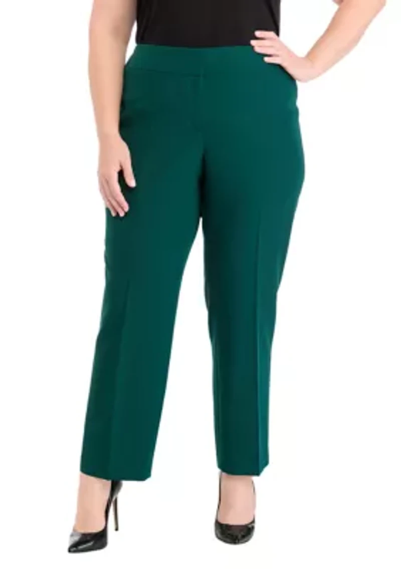 Plus Fly Front Slim Pants