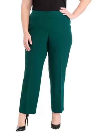 Plus Fly Front Slim Pants