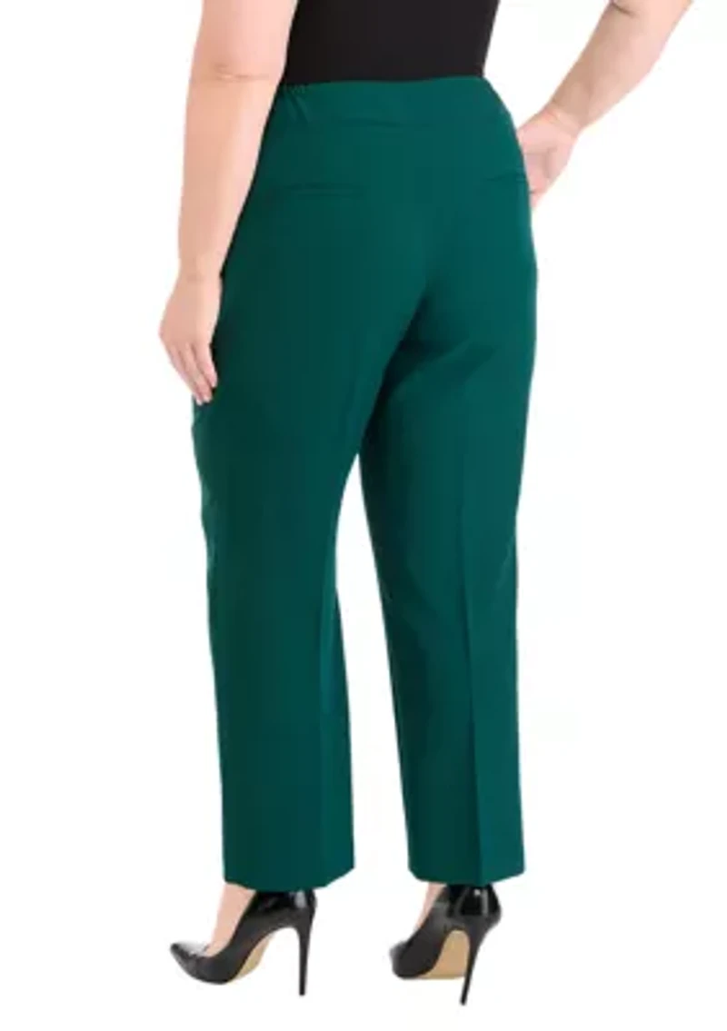 Plus Fly Front Slim Pants