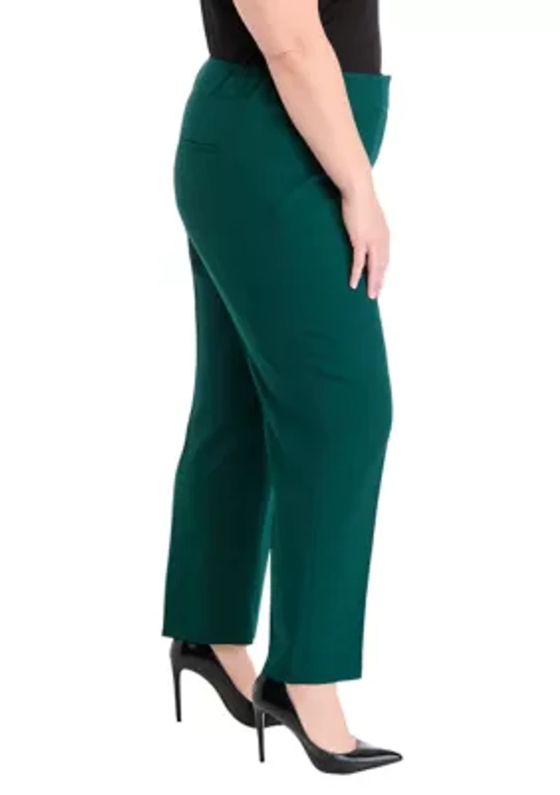 Plus Fly Front Slim Pants