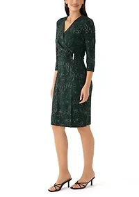 Women's 3/4 Sleeve Wrap Dress