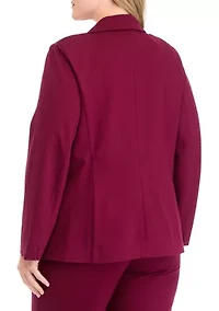 Plus One Button Notch Collar Jacket