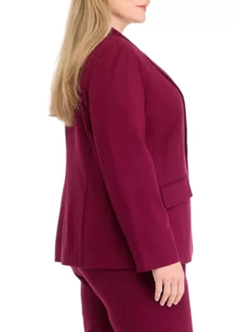 Plus One Button Notch Collar Jacket