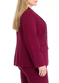 Plus One Button Notch Collar Jacket