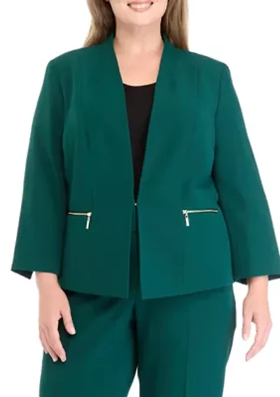 Plus One Button Panel Seamed Jacket