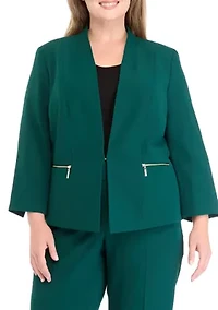 Plus One Button Panel Seamed Jacket
