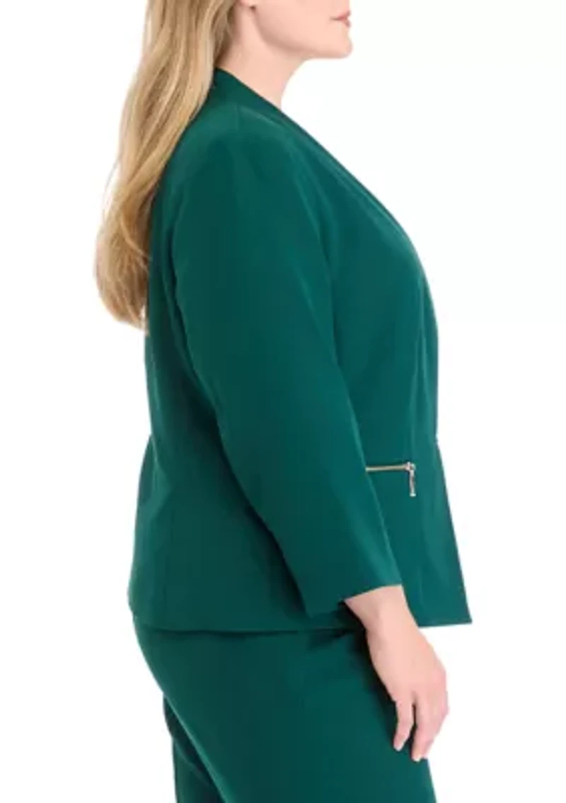 Plus One Button Panel Seamed Jacket